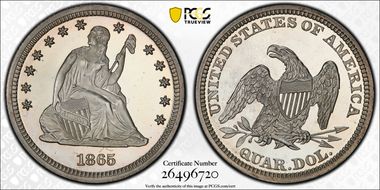 1865 25C PR66DCAM