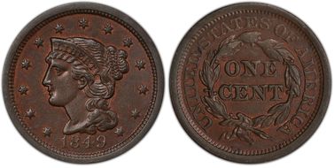 1849 1C Newcomb 29 MS63BN