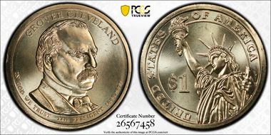 2012-P $1 Weak Edge Lettering Cleveland 24th, Position A MS67