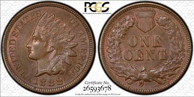 1888 1C AU58+ BN