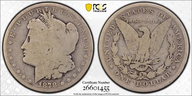 1878 8TF $1 VAM 12 Notched Stars G4