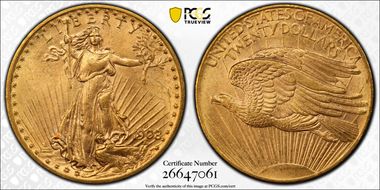 1908-D $20 No Motto MS64