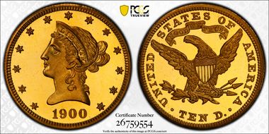 1900 $10 PR68+ DCAM