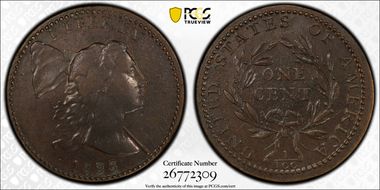 1793 1C Liberty Cap, S-13 AU53BN
