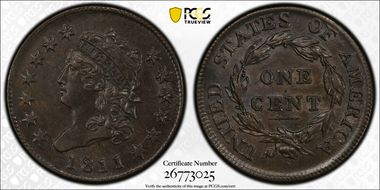 1811 1C S-287 AU58BN