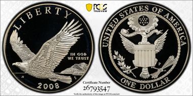 2008-P $1 Bald Eagle PR70DCAM