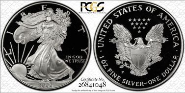2000-P $1 Silver Eagle PR70DCAM