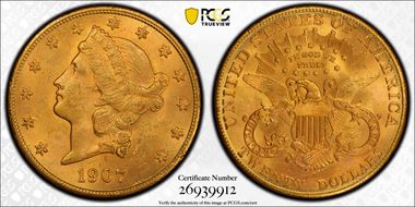 1907-S $20 MS63
