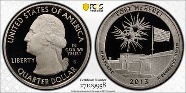 2013-S 25C Fort McHenry NP First Strike PR70DCAM