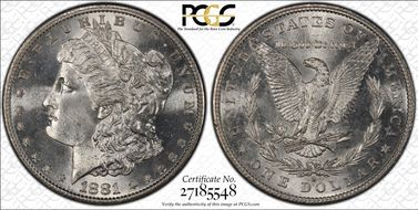 1881-S $1 MS65+ 