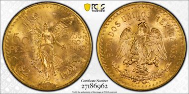 1922 50 Peso KM-481  Au MS64+
