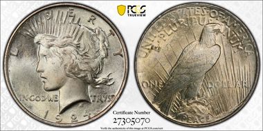 1924 $1 VAM 1G Wing Break MS64+