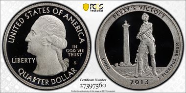2013-S 25C Perry's Memorial NP-Silver First Strike PR70DCAM