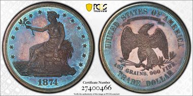 1874 T$1 PR66+