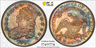 1821 50C O-106a AU58