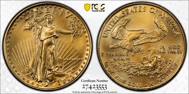 1986 $10 Gold Eagle MS69
