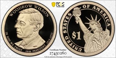 2013-S $1 Woodrow Wilson PR70DCAM