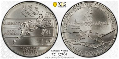 1995-D $1 Track & Field MS70