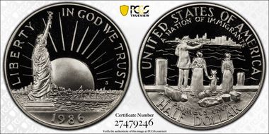 1986-S 50C Statue Of Liberty PR70DCAM