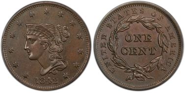 1842 1C N-8 MS63BN
