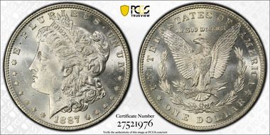 1887 $1 VAM 12, Alligator Eye MS63