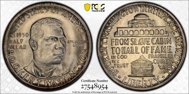 1950-S 50C Booker T. Washington MS67