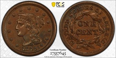 1844 1C Newcomb 7 AU53BN