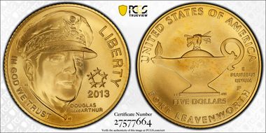 2013-P $5 5 Star Generals MacArthur - First Strike MS70