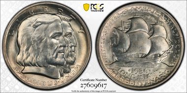 1936 50C Long Island MS65