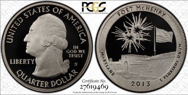 2013-S 25C Fort McHenry NP PR70DCAM