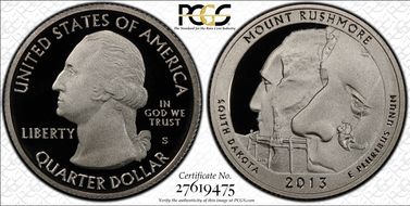 2013-S 25C Mount Rushmore NP PR70DCAM