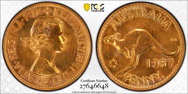 1957 Y. (p) 1D Brilliant PR62RD