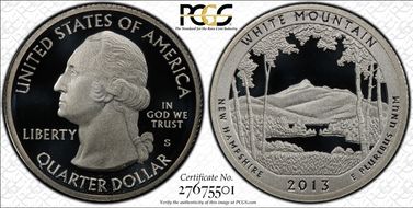 2013-S 25C White Mountain NP-Silver PR70DCAM