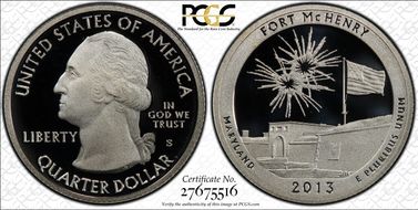 2013-S 25C Fort McHenry NP - Silver PR70DCAM