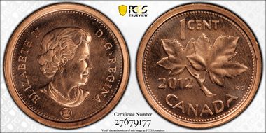 2012 1C Copper Plated Zinc MS67RD