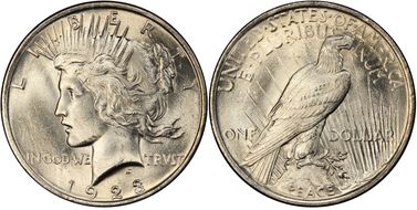 1923 $1 VAM 1G, Tiara Die Gouge MS64