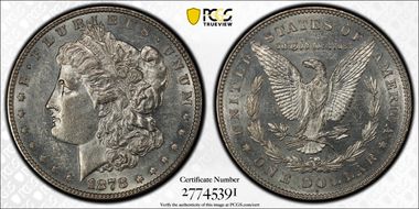 1878 7TF $1 VAM 166 AU58