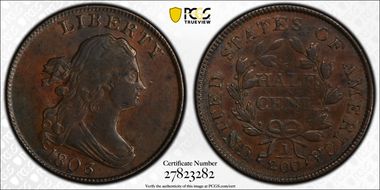 1803 1/2C C-2 AU53BN