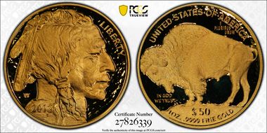 2013-W $50 American Buffalo  .9999 Fine Gold First Strike PR70DCAM