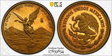 2013-Mo 1/10 oz Libertad Gold PR69DCAM