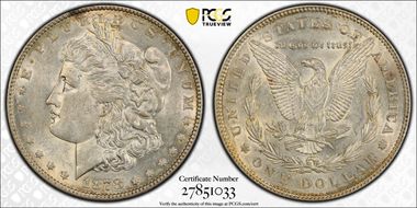 1878 7TF $1 VAM 188, Washed Out L AU55