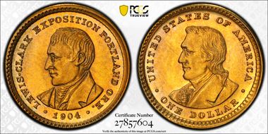 1904 G$1 Lewis and Clark MS65