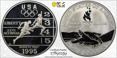 1995-P $1 Track & Field PR70DCAM