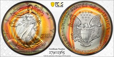 1999 $1 Silver Eagle MS68