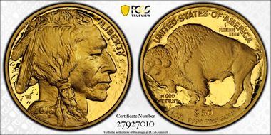 2013-W $50 American Buffalo  .9999 Fine Gold First Strike PR70DCAM