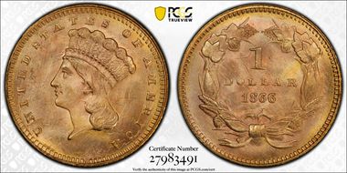 1866 G$1 MS67