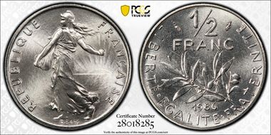 1986 1/2 Fr Gad-429 MS67+