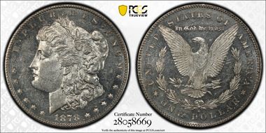 1878-S $1 VAM 81, Lava Wing AU58