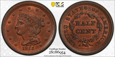 1855 1/2C Cohen 1 MS63RB