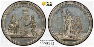 1783 WM Med. Betts-608, Peace of Versailles MS61